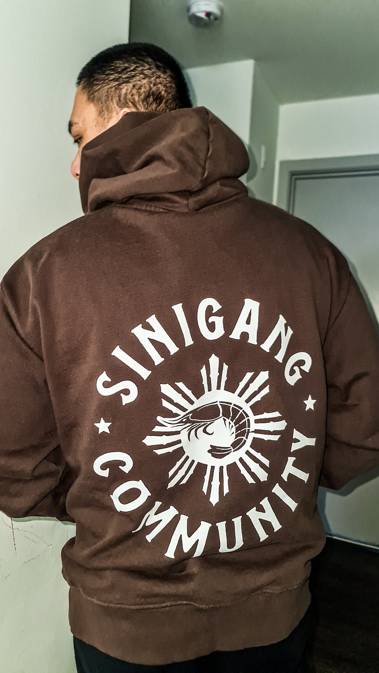 Sinigang Hoodie front view from Good Quacks' Kultura Series, showcasing bold "Sinigang" embroidery on an oversized black hoodie.